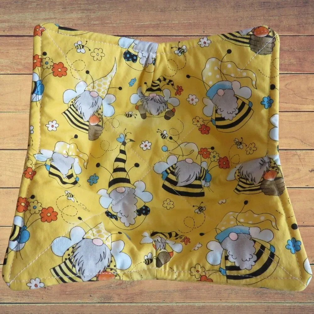 Microwave Bowl Cozy, Bee Gnome Soup Bowl Holder, Gift Under Ten